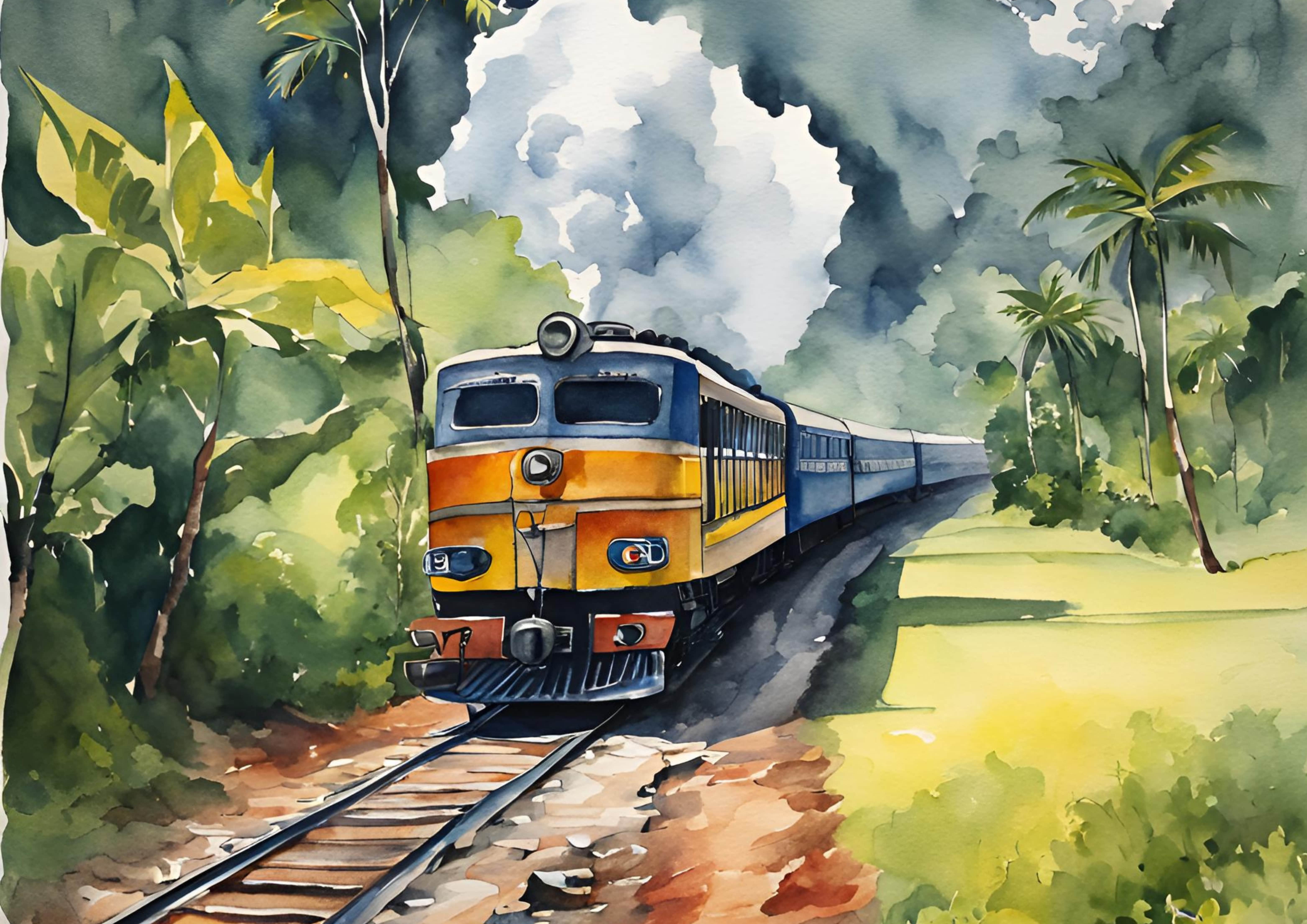 Train in Village